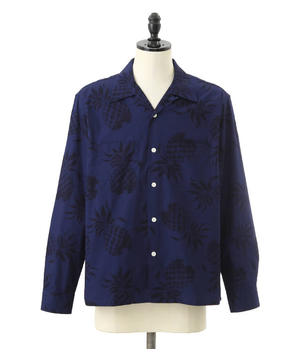 DUKE KAHANAMOKU / デューク・カハナモク ： L/S COTTON OPEN SHIRT 